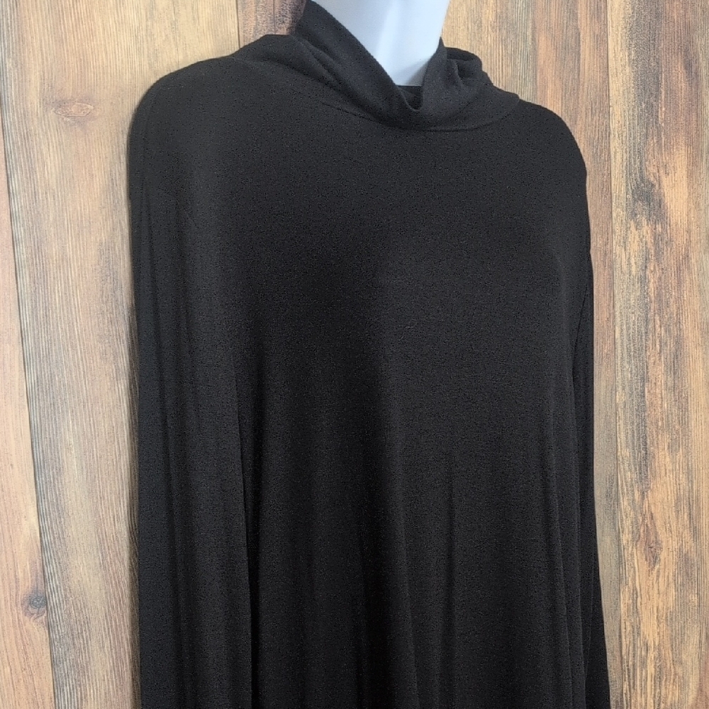 NWT Apt 9 Black Women's Relaxed Fit Turle Neck Shirt XL                     V132